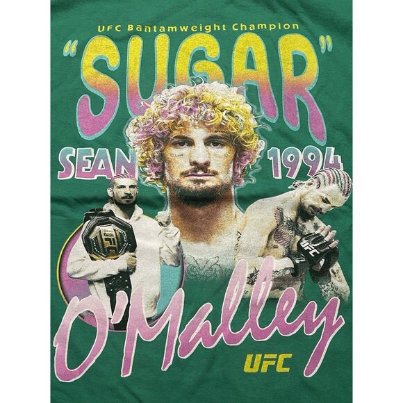 Sean O’Malley Sugar UFC Champion T-Shirt Green Men’s XL NWT Official Graphic Tee - Picture 2 of 3